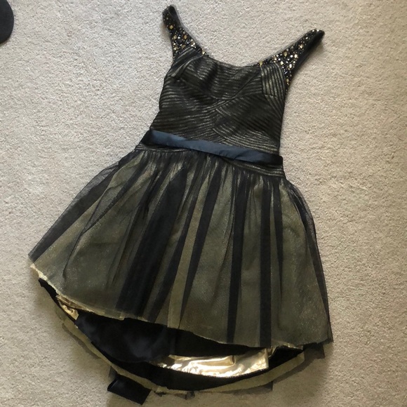 bcbg black and gold dress